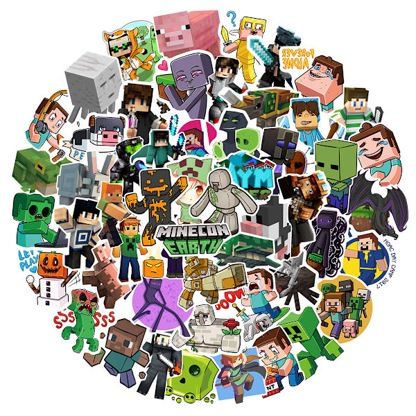 (C)100 stk Minecraf-t klistremerker Vanntette vinylklistremer for Lapt