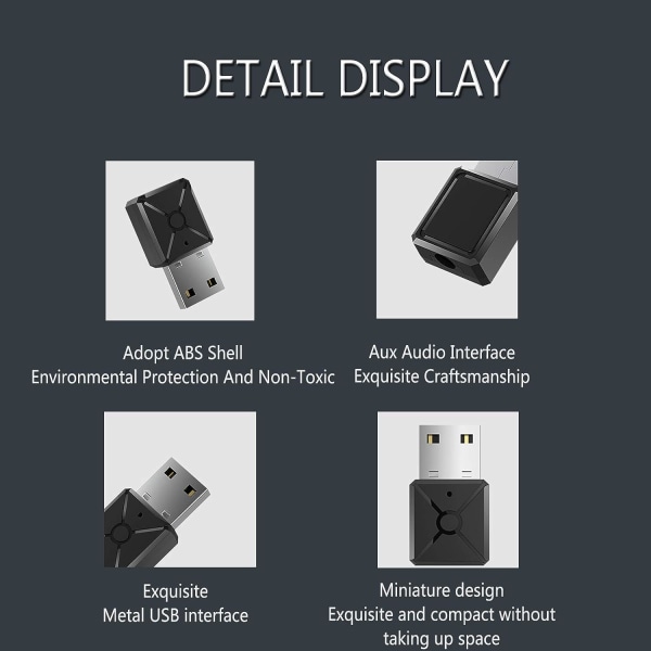 USB Bluetooth-sändtagare och -mottagare, 2-i-1 Bluetooth 5.0-sändare