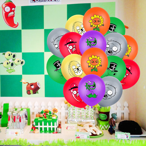 32 kappaletta Plants VS Zombies -juhlakoristeet, mukaan lukien PVZ Happy Hirthday -banneri, PVZ-kakunkoriste, PV
