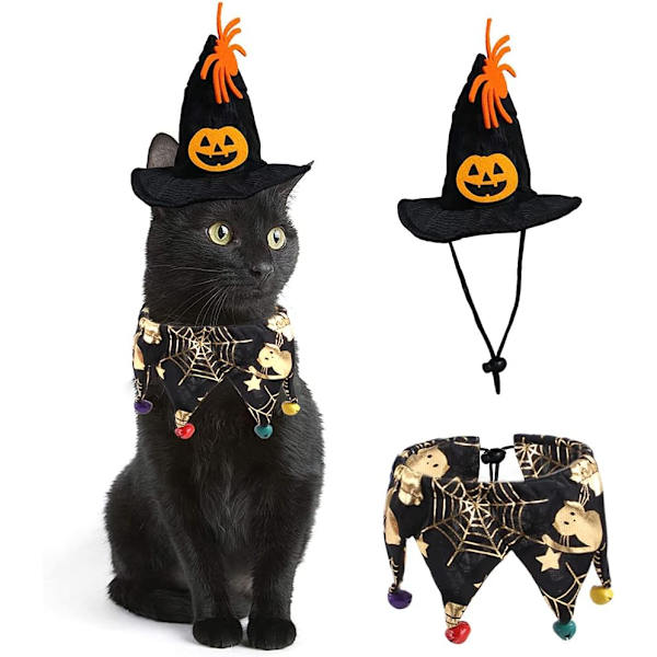 Julekattetøj, Kattetøj, Halloween-festdekoration Kæledyr Kattekappe Hat Hundehalsbånd Leder Hal