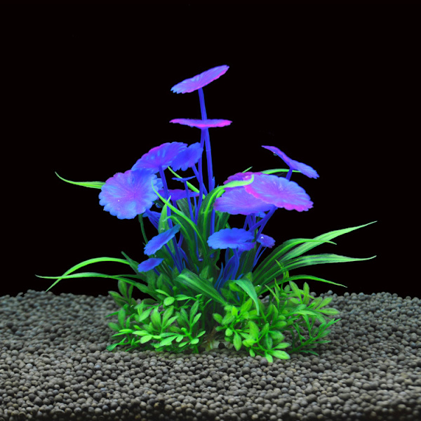 3 stk. kunstig akvarieplante (14x4,5 cm) - Akvariedekoration - Plastikplante på base