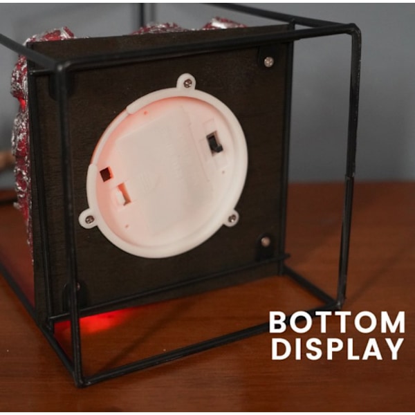Liten mysig traditionell öppen spis lykta, gjord av kol stil LED bordslampa med realistisk trä