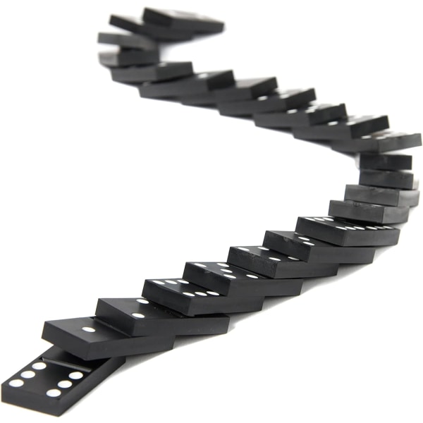 Traditionelt Domino-spil - 28 stykker plus trækasse og glidende l