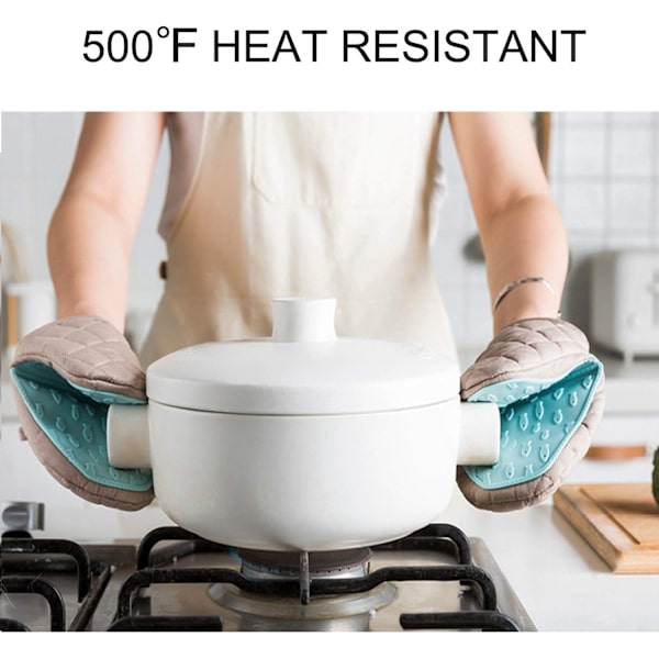 2 stk. Mini Ovn Vanter, 450 ºF Varmebestandige Kogehandsker med N