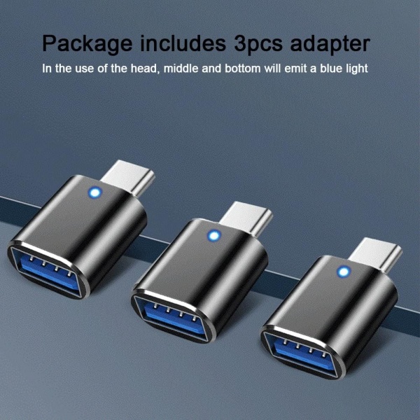 USB C - USB -sovitin (3 kpl), USB C Uros - USB 3.0 Naaras High Speed ​​​​OTG