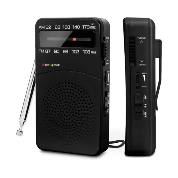 Bærbar radio, AM(MW)/FM batteridrevet radio, Pocket Tra