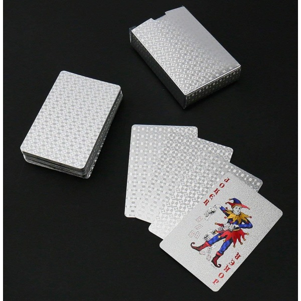 Pokerikortit, (hopea) kultafolioitu vedenpitävä PVC-kortti