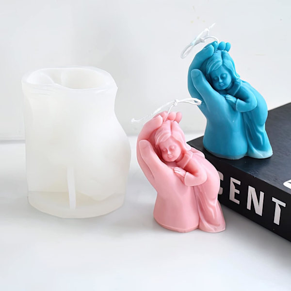 Silikoneform til stearinlys - Babyhåndformet stearinlysform - Silikoneform