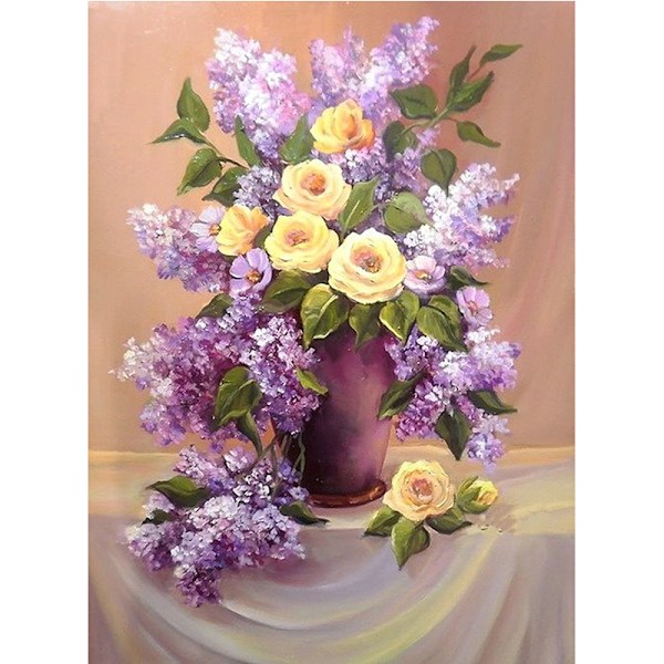 30x40 cm-18 5D DIY Full Diamond Painting, Blomsterkomposition