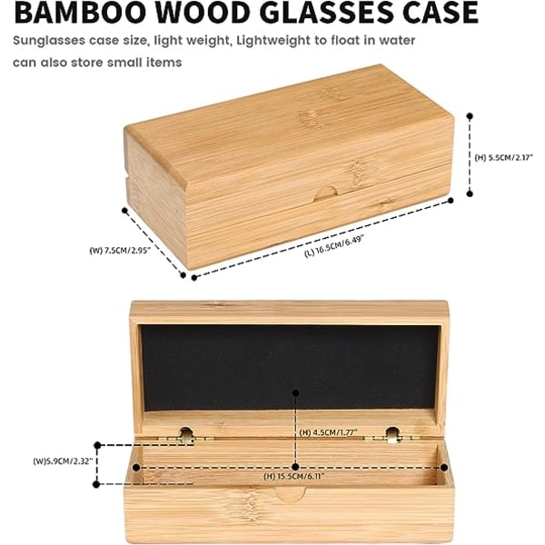 Case, bambu trälåda för glasögon, case