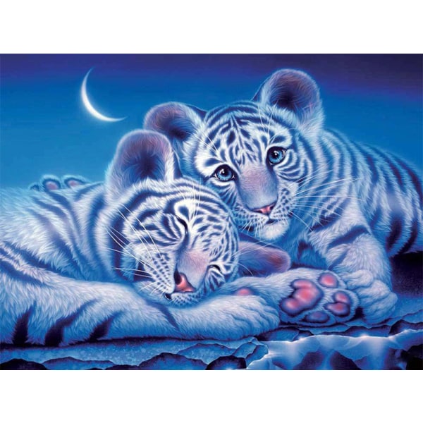 30 × 40 Serening Tiger Diamond Painting (30 * 40, 1 kpl) Halkaisija