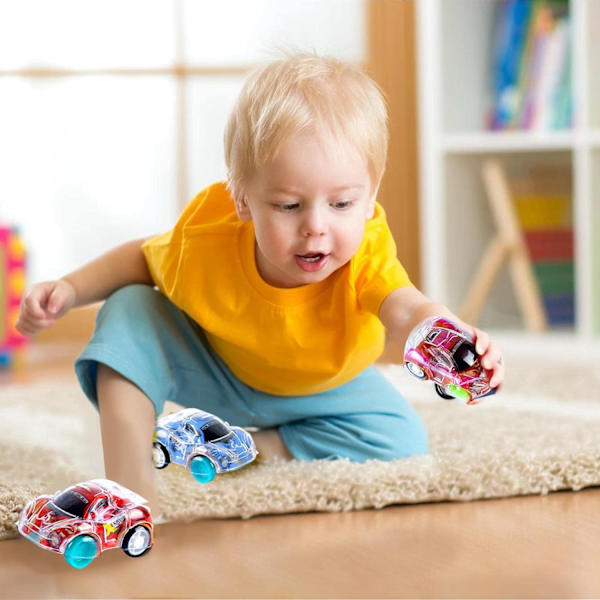 Set med 24 minibil, leksaksbilar för barn, 4-hjulsdrivna miniracingbilar, batterifria leksaksbilar, kostym