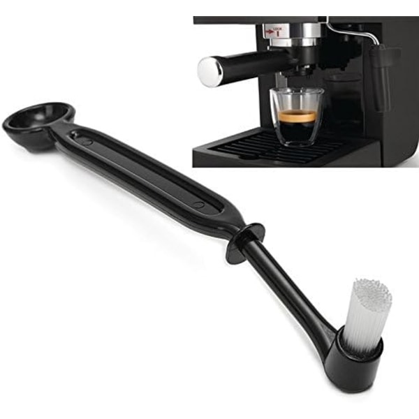 Kaffemaskinsborste Rengöringsborste Nylon Espressomaskin Borste Kvarnborste Kaffereengöringsverktyg med Sked (2-pack)