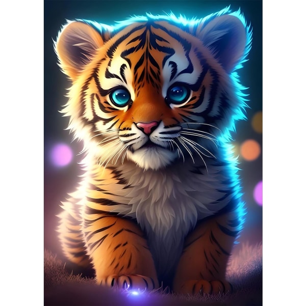 (30x40 cm) 5D diamantmaleri Tiger 24