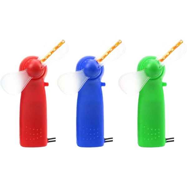 (1 st, Slumpmässig Färg) Mini LED Fläkt Lampa Batteridriven Party Dekoration Leksak Färgglatt Blinkande Flexibelt Ljus Gåva