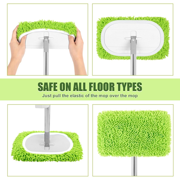 Pakkaus Toistuvasti Käytettäviä Moppeja Swiffer Sweeperille, Toistuvasti Käytettäviä Moppeja, Toistuvasti Käytettävä Moppi, Vaihtomoppi - Vihreä