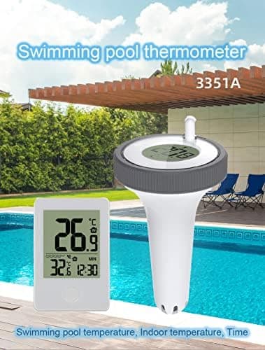 Trådløs Flydende Indendørs/Udendørs Termometer, Swimmingpool Flydende Termometer Måler, Digital Pool Termometer med LCD