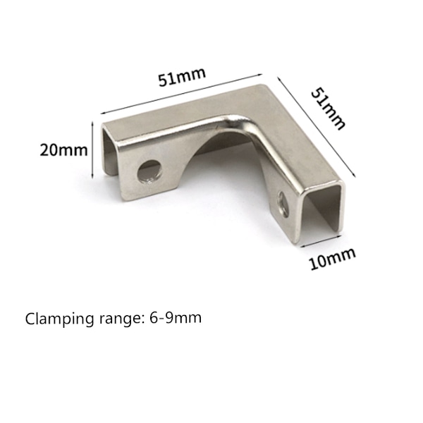 8 stk. Metal Glasklemmer, Hjørnebeslag, Aluminiumlegering Glasbeslag til Akvarium Fisketank, Hytte