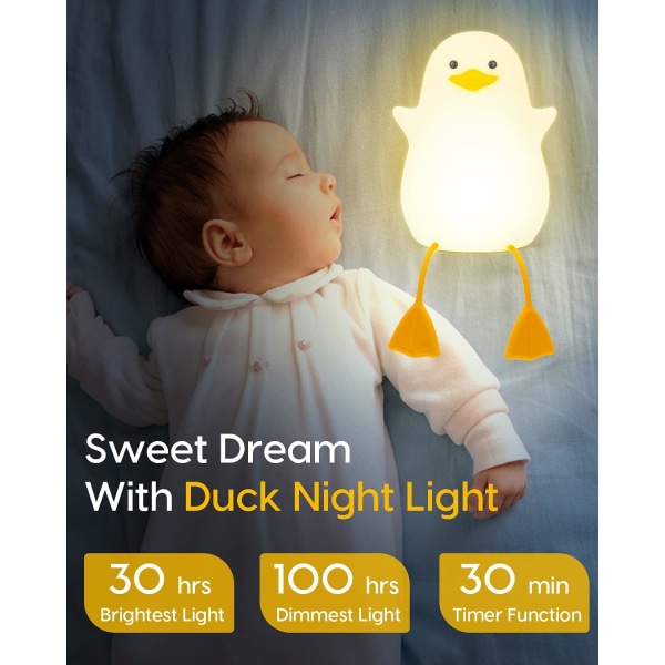 Söt Duck Kids Nattlampa Nursery Night Light, Barn Amning