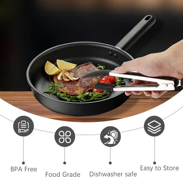 Grilltang 27cm - Rustfrit Stål - Plastik - Tang og Spatel - Grilltilbehør - Sort - Grå - Grill