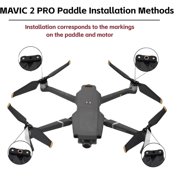 2 par med RC-dronepropeller, støyreduserende hurtigutløserpropeller kompatibel med DJI MAVIC 2 PRO