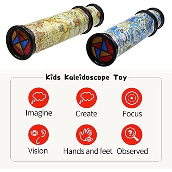 2 kpl Taikakaleidoskooppi, Vanhan Maailman Kaleidoskooppi Klassiset Lelut, Venyvä Pitkä Klassinen Kaleidoskooppilelu Pojille ja Tytöille