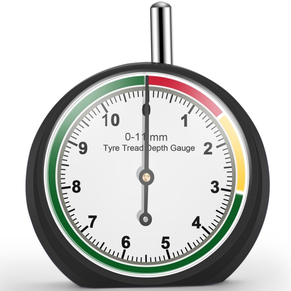 Däckmönsterdjupmätare – Djupmätningsverktyg – 0-11mm/ 0-0,43 tum – Urtavla diameter 44mm (1,7 tum) –