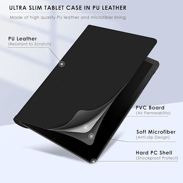 Kotelo Samsung GalaxyTAB A 10.1 2016 T580/T585:lle, ultraohut, ohut suojakotelo 360 asteen kääntyvällä telineellä