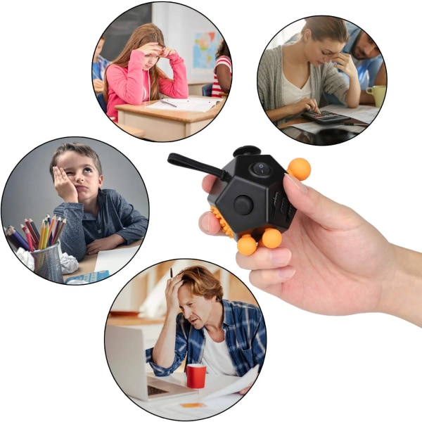 Stress relief Fidget Cube Toy 12-sidig ångest Uppmärksamhet Re