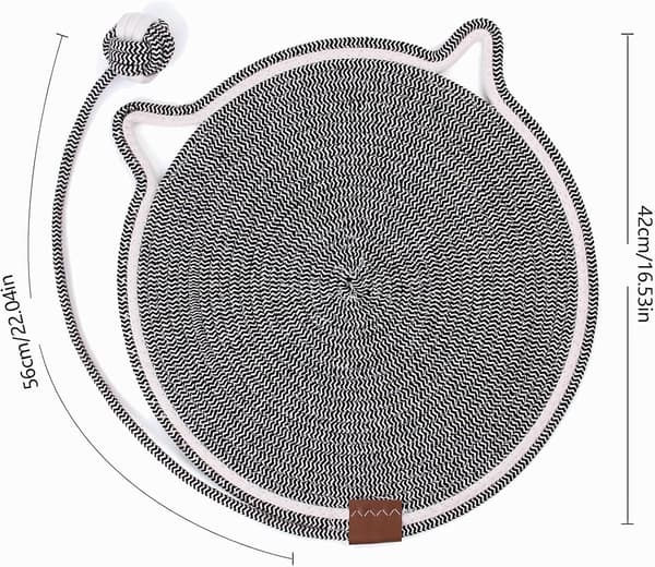 16\" Kattekloringsmatte, Rund Kloringsmatte med Ballleke, Katteklorestativ, Beskytter Møbler og Sofa, Kloringsmatte