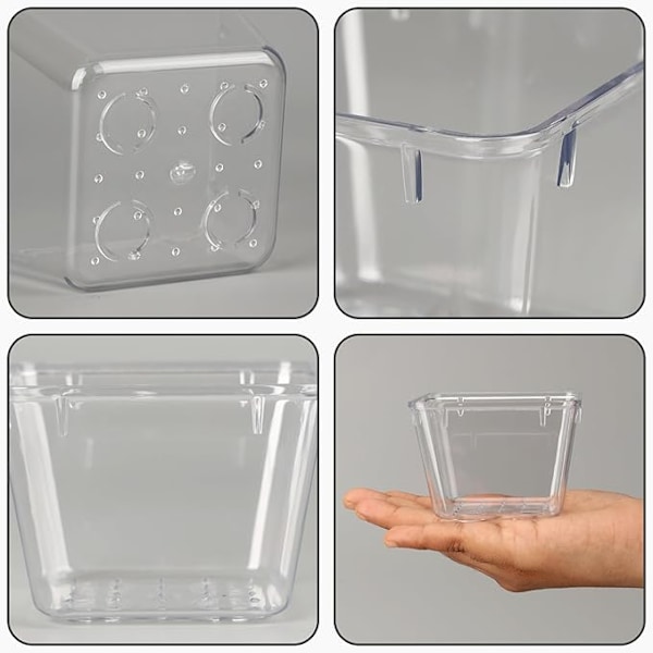 7,6×7,6×5,3cm Makeup Organizer - 12x Klar Plast Stakbar Skuffe Opbevaringsboks - Køkken Badeværelse Kontor Dressingbord