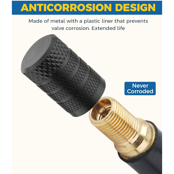 （1.7×1.2×1.2cm）(Svart) 4 st Bildäcksventil, Bildäcksventilhatt, Bildäckshatt, Däckventilhatt, Bilventilhatt, Ventilhatt, Lämplig