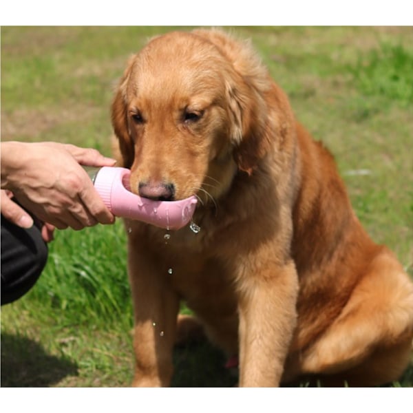 (pink)1 stk. Udendørs bærbar hundevandsflaske, hundeturskop, kæledyrsfoder, drikkefontæne