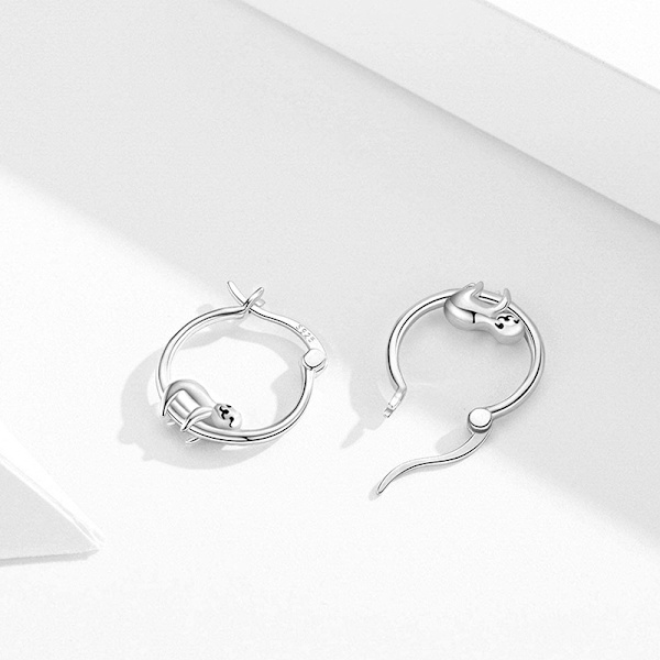Hypoallergeniske Dovendyr Huggie Hoop Øreringe 925 Sterling Sølv Små Dyr Huggie Brusk Øreringe Sød Cuff Hoops Øre
