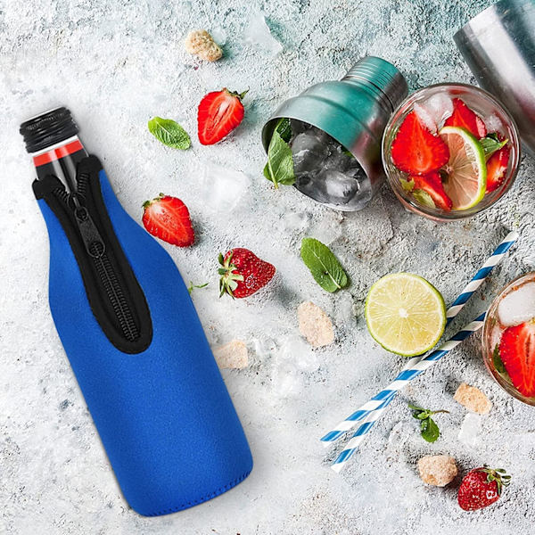 (6 farver) Øl Flaske Køler, Case Wonder Pakke med 6 330ml Neopren Isoleret Foldbar Øl