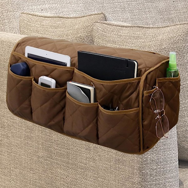 1 stk. Vandafvisende Sofa Armlæn Organizer, Skridsikker Recliner Organizer, Fjernbetjening Holder til Recliner, Recliner Caddy med 1