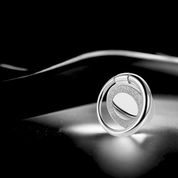 (Silver) Mobilringhållare Fingerstöd Roterar 360° Grader & 180° Grader Justerbar för att Passa Dina Behov Hjälper till att Stabilisera Telefonen för Selfies Ställ