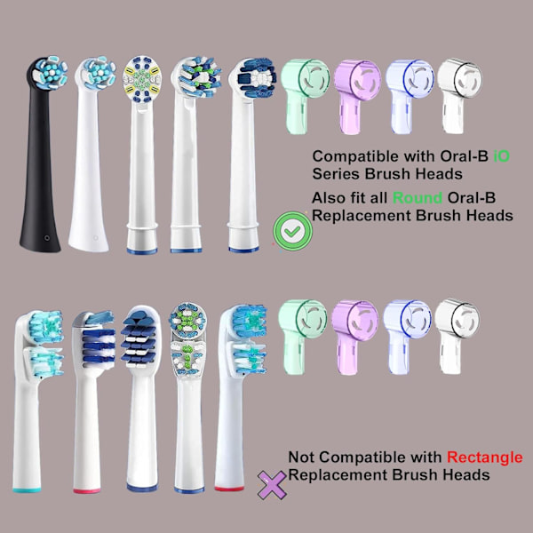8 kpl Hammasharjan Pään Pölysuojat - Oral B iO -sarjan sähköhammasharjan päille, matkahammasharjan suojukset (monivärinen)