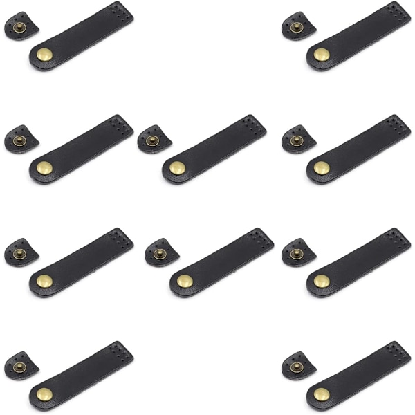 10 st Svarta Väskförslutningar Tryckknappar Sömnad Läder Väska Spänne Fäste DIY Remtillbehör för Handväskor, Anteckningsböcker, Läderhantverk och Jackor