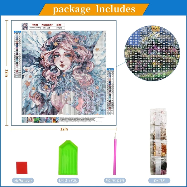 (30x40cm) Fairy Diamond Painting Kits til voksne begyndere Ro