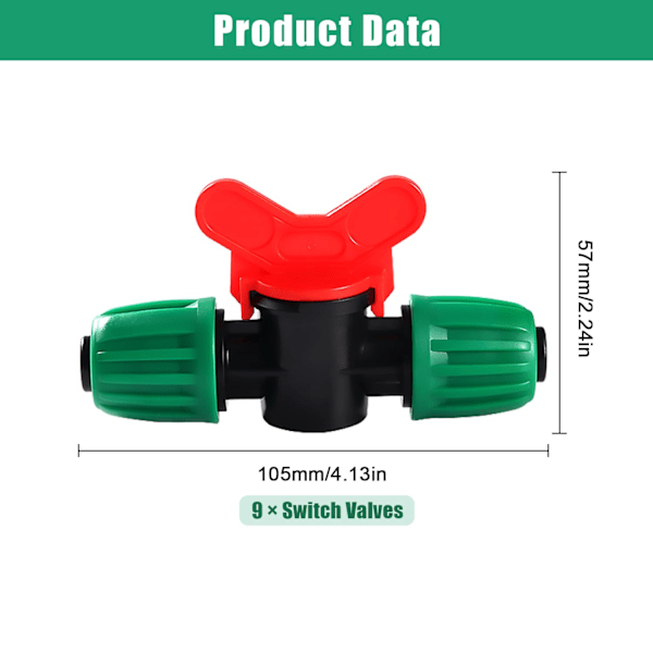 10 st 16mm Bevattningsventil, Bevattningsrörventil, Låsningsventiler för Droppbevattningssystem, för 16mm Slang