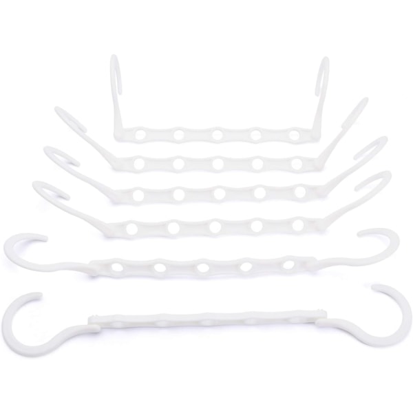 Vita 10-pack Magic Hangers Hanger Organizer, Garderobsförvaring för Kläder Platsbesparande i Garderober