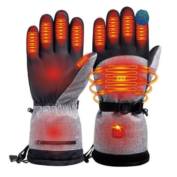 Oppvarmede hansker, 5000mAh oppladbare elektriske oppvarmede hansker for menn kvinner, 3 oppvarmingsnivåer motorsykkel