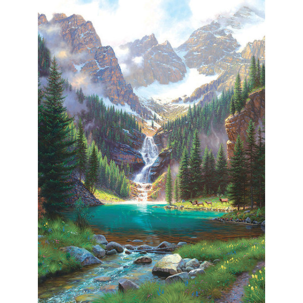 30x40 cm 5D DIY Full Diamond Painting, Panoramic Waterfall