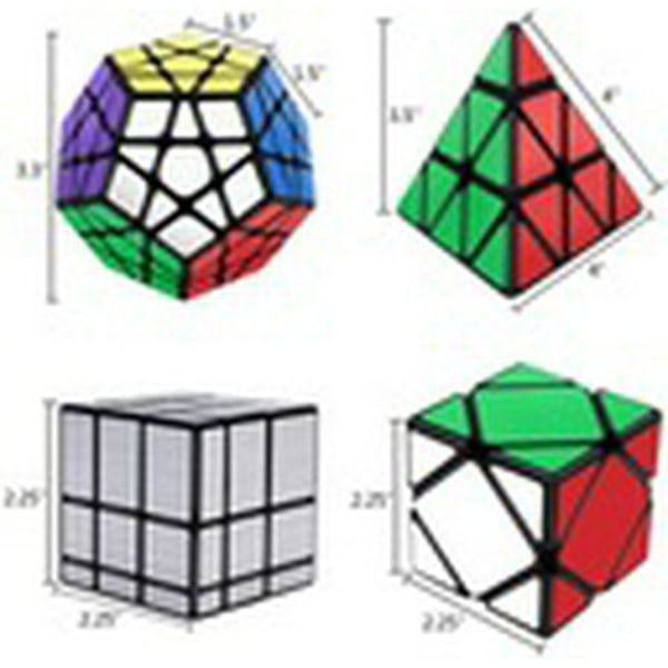Rubik's Cube Set Black 4 Pack