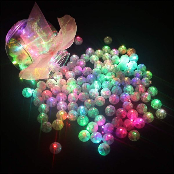 60 stk. LED runde ballonlamper Flash Ball Lamp til hjemmefest C