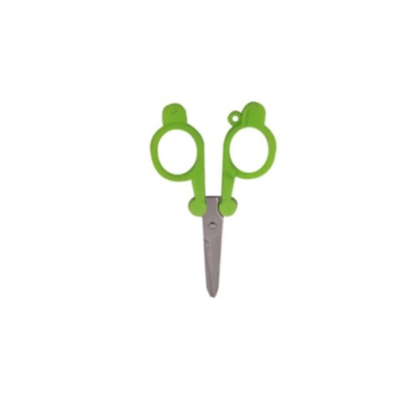 Vihreä - Taitettavat sakset, Kokonaispituus: 10 cm, Oikealle ja vasemmalle