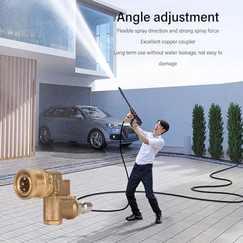 Snabbkopplande Vridkoppling Justerbar 4500psi Högtryckstvättmunstycke Trädgårdstillbehör.