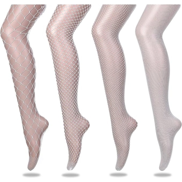 Nettstrømpebukser for kvinner Sexy krysssokker 4 par med høy midje