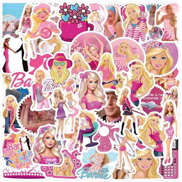 120 Stycken Barbi Prinsessklistermärken, Söta Prinsessklistermärken, Anime Vinylklistermärken, Rosa Prinsessklistermärken för Anteckningsbok, Vattenflaska, Bagage, Snowboard